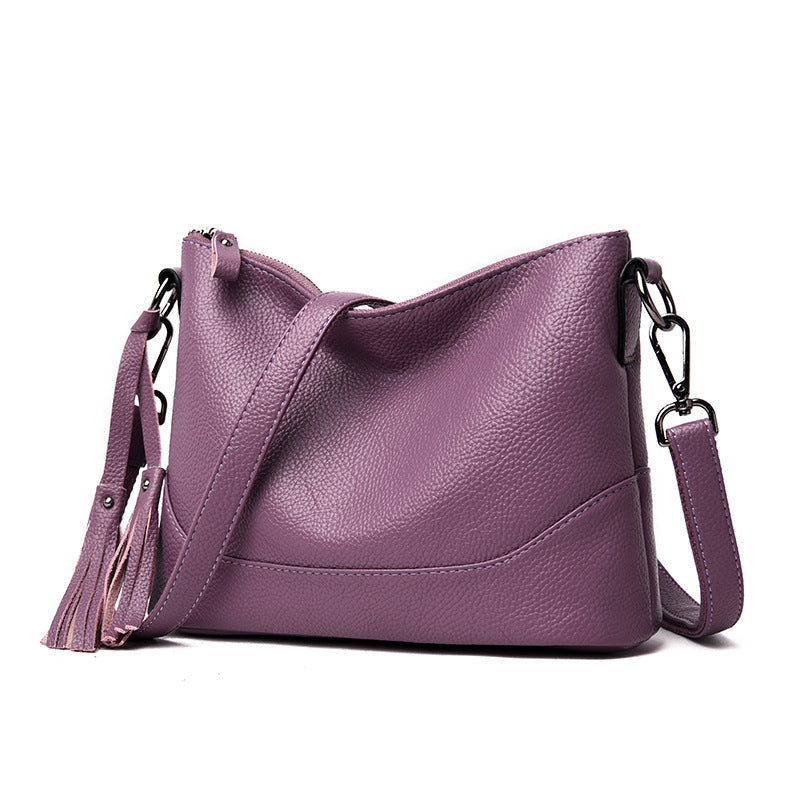 Bolsa de hombro y cruzada de piel suave