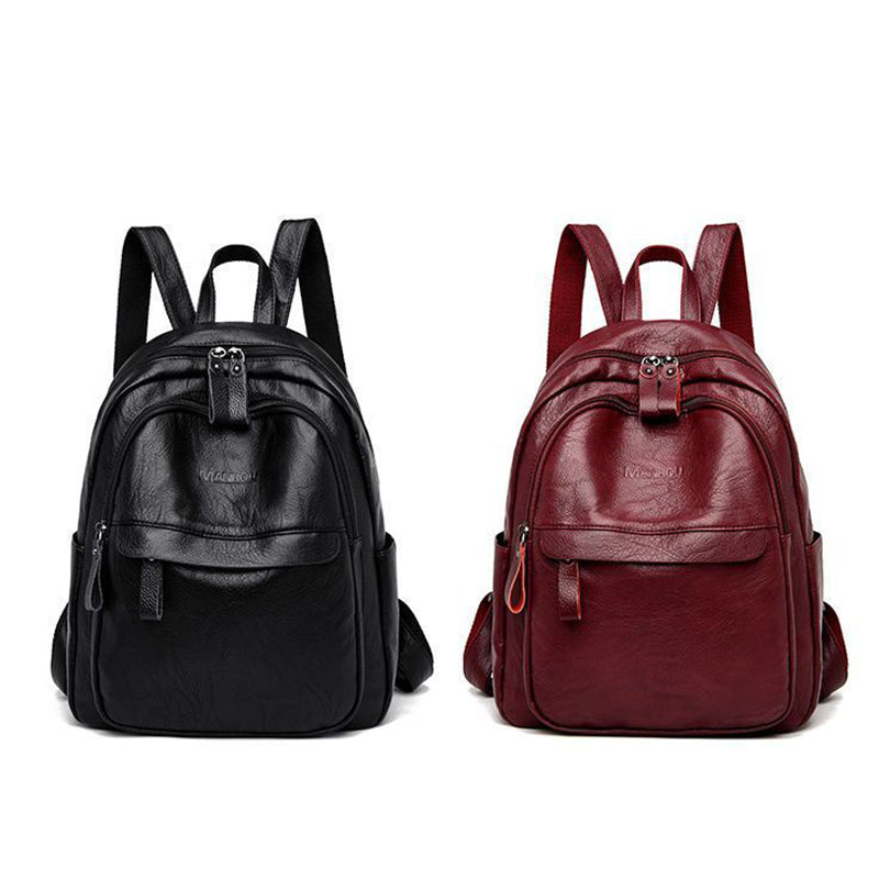Mochila de gran capacidad de piel suave