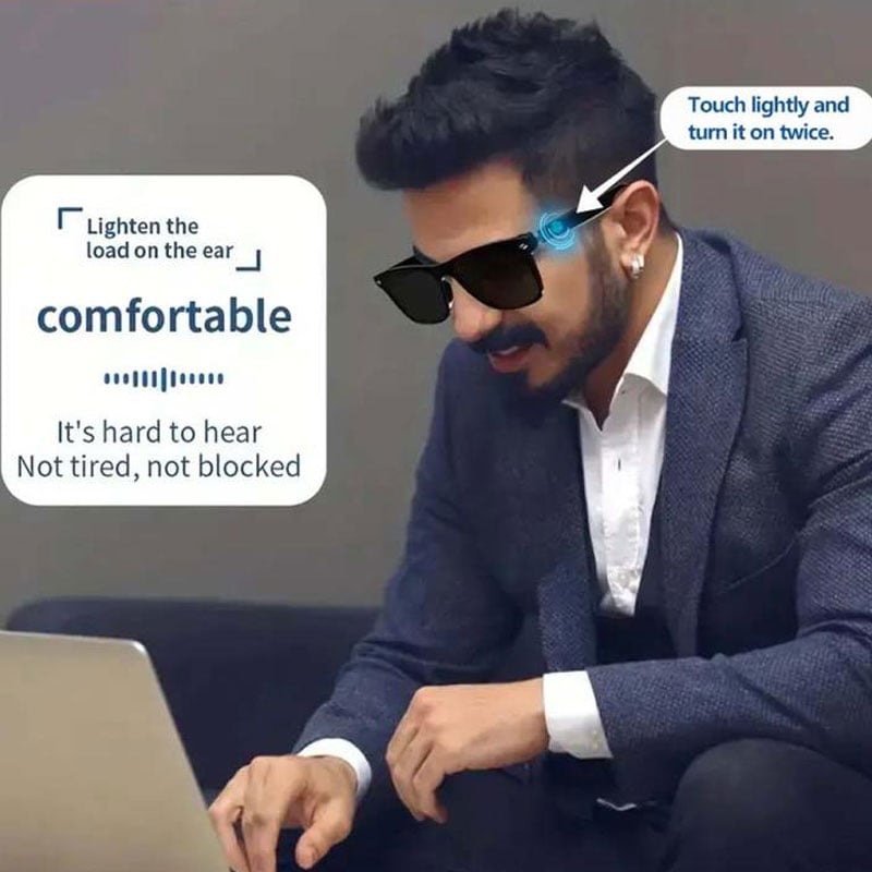 Gafas inteligentes con auriculares inalámbricos para escuchar música y hacer llamadas