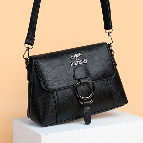 Bolso de hombro cuadrado sencillo de piel suave