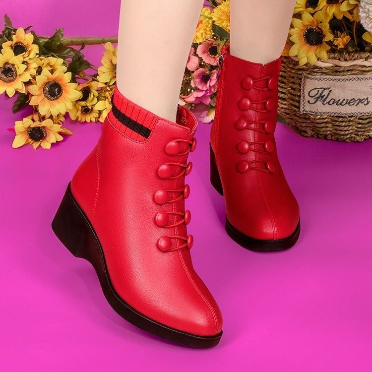 Botines Negros con Botones para Mujer