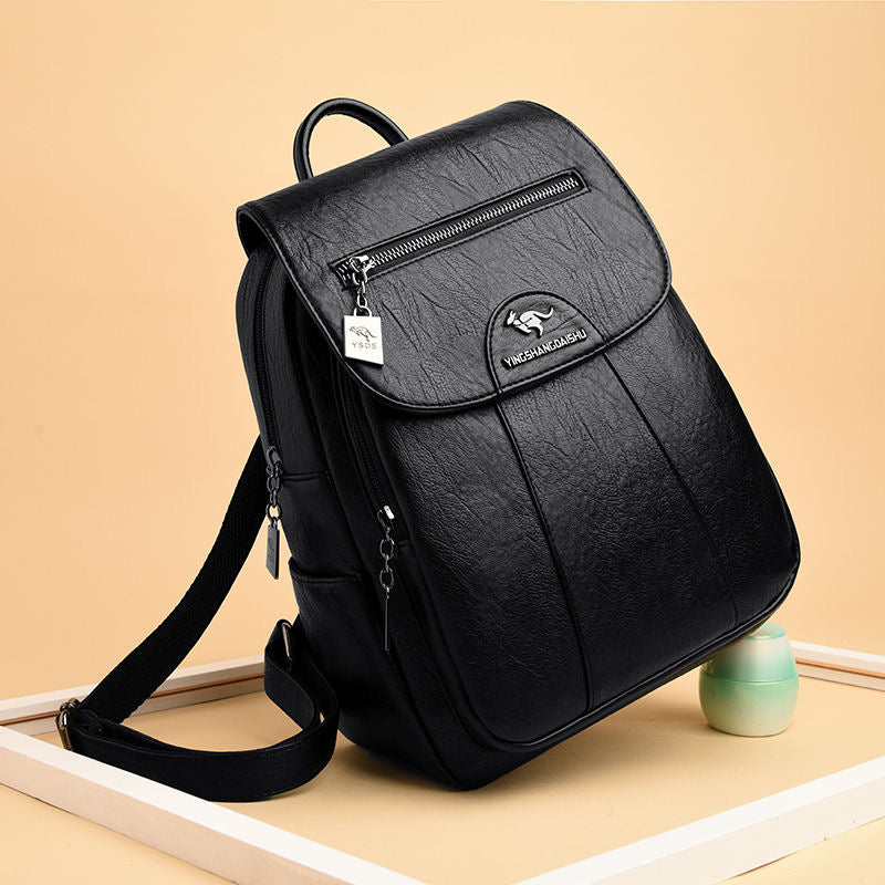 Mochila de piel auténtica