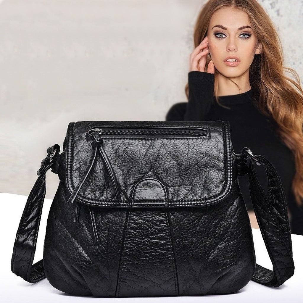2025 Bolso bandolera de doble capa de piel suave