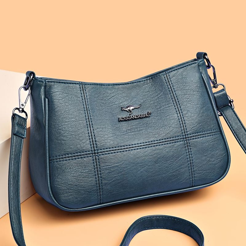 Bolso bandolera de piel suave con patchwork