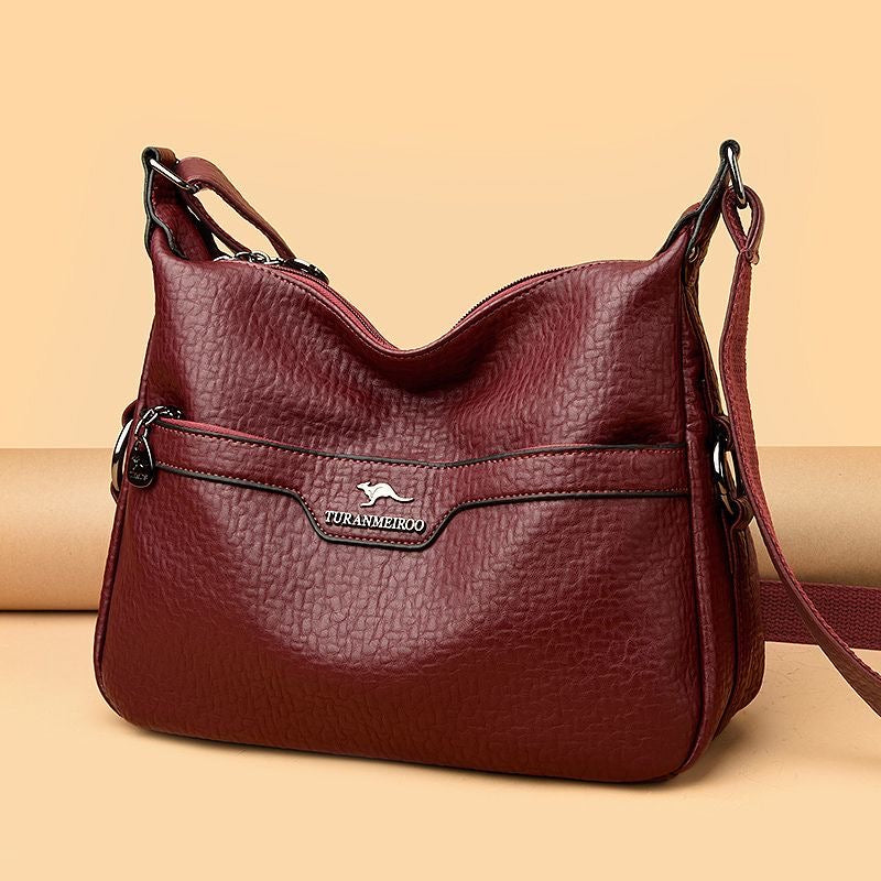 ModaEstila™ | Bolso bandolera de piel a cuadros