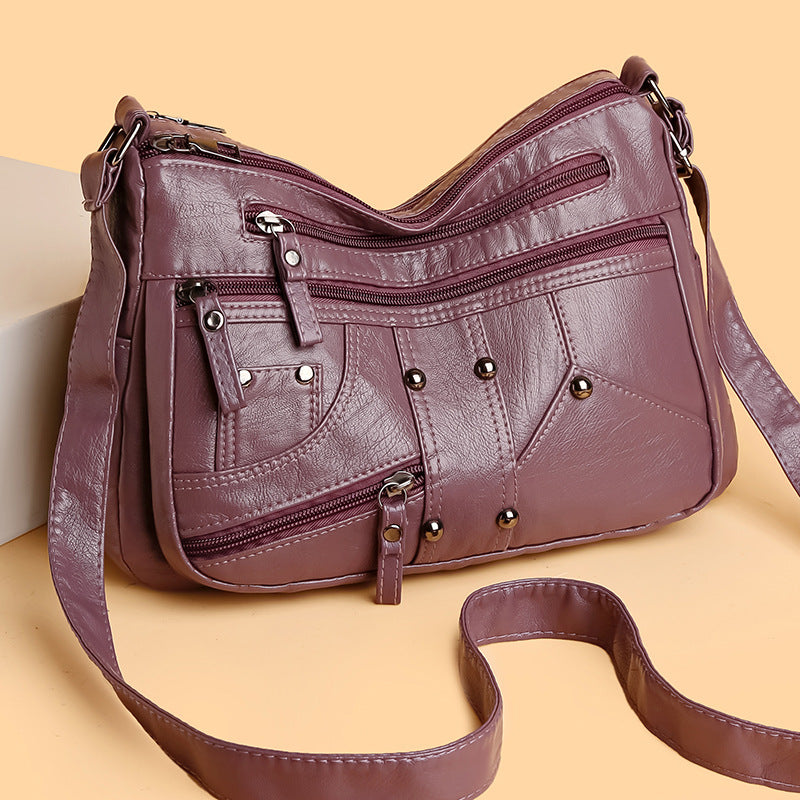 Bolso de piel con cuentas