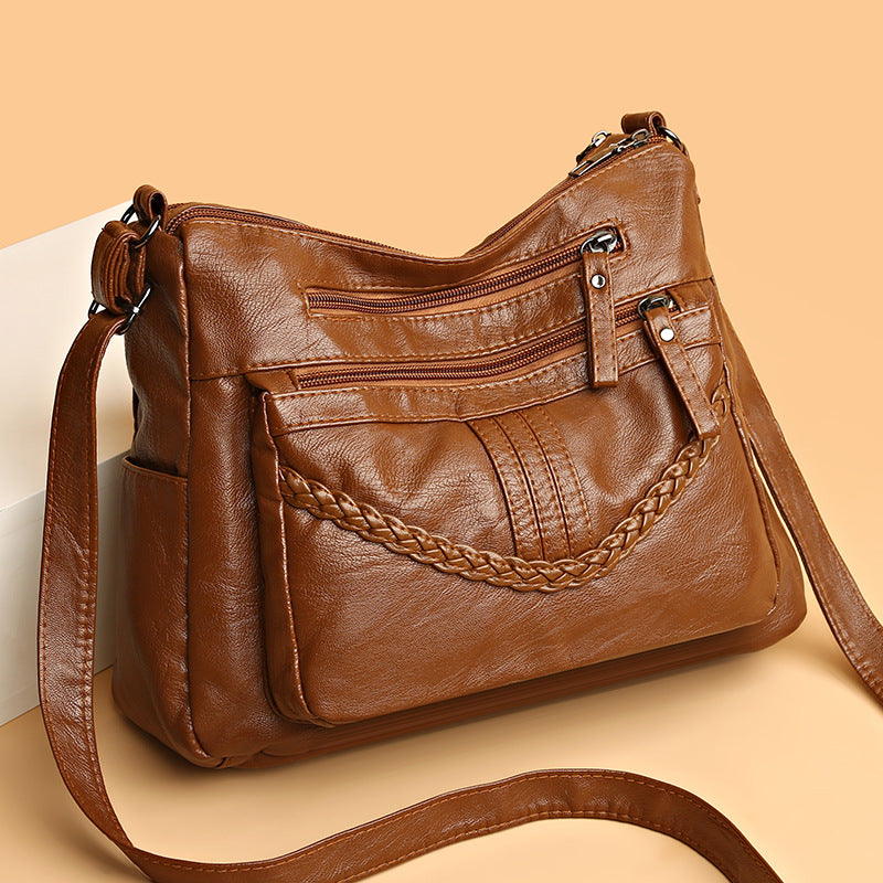 Bolso bandolera de piel suave de moda