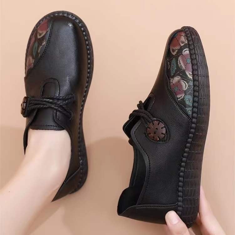 2025 Zapatos de piel de vacuno con suela blanda
