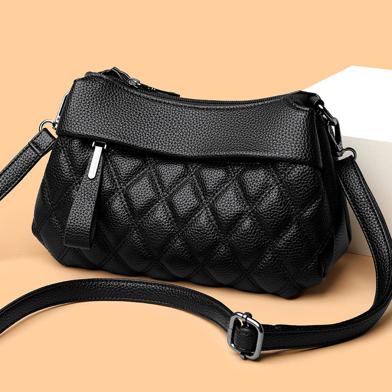 Bolso de hombro de piel con solapa