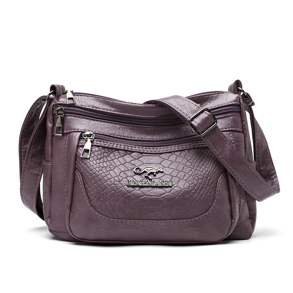 Bolso bandolera de piel suave estampada