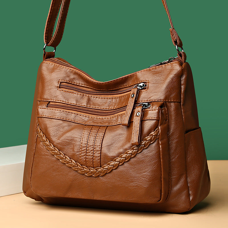 Bolso bandolera de piel suave de moda
