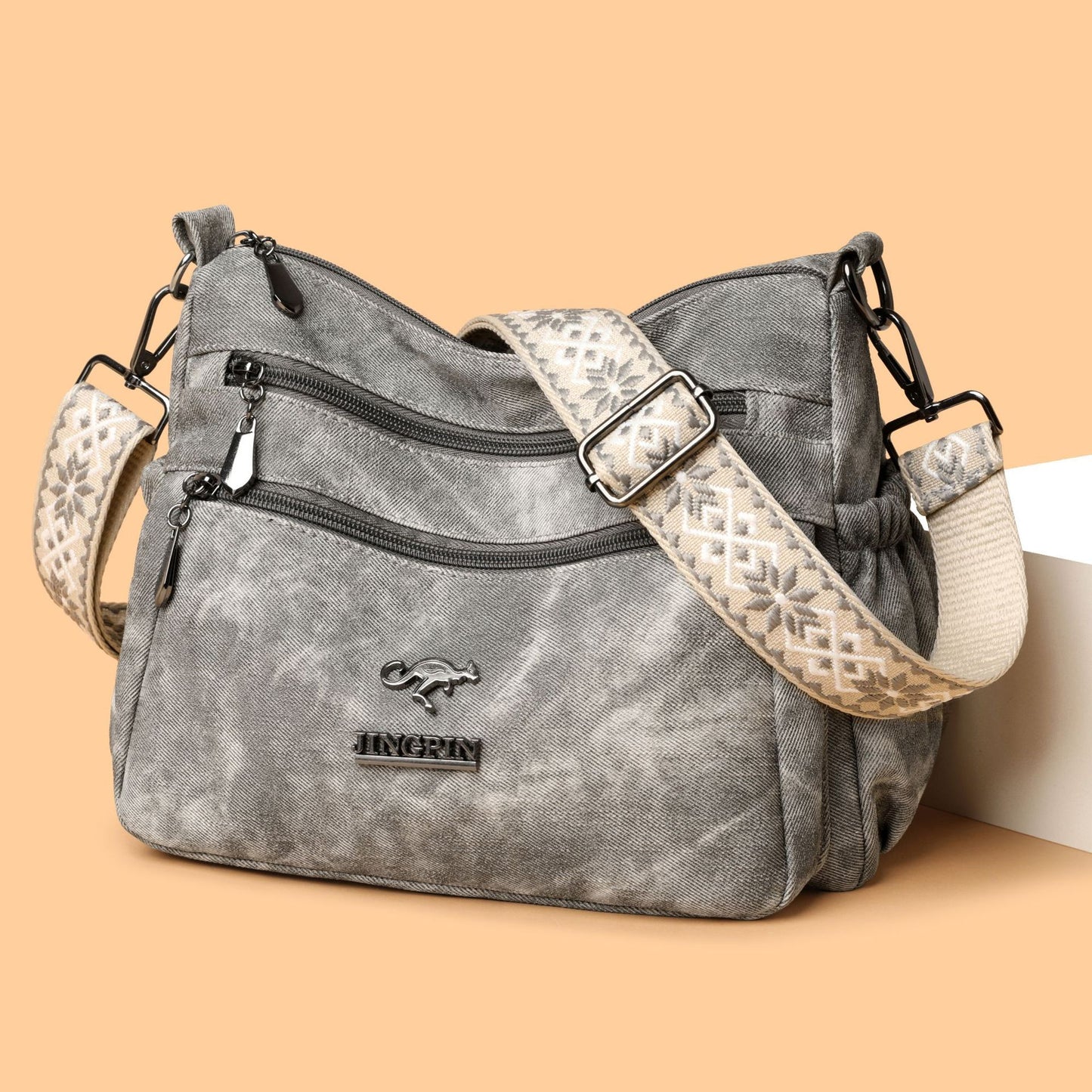 Bolso bandolera resistente de piel suave