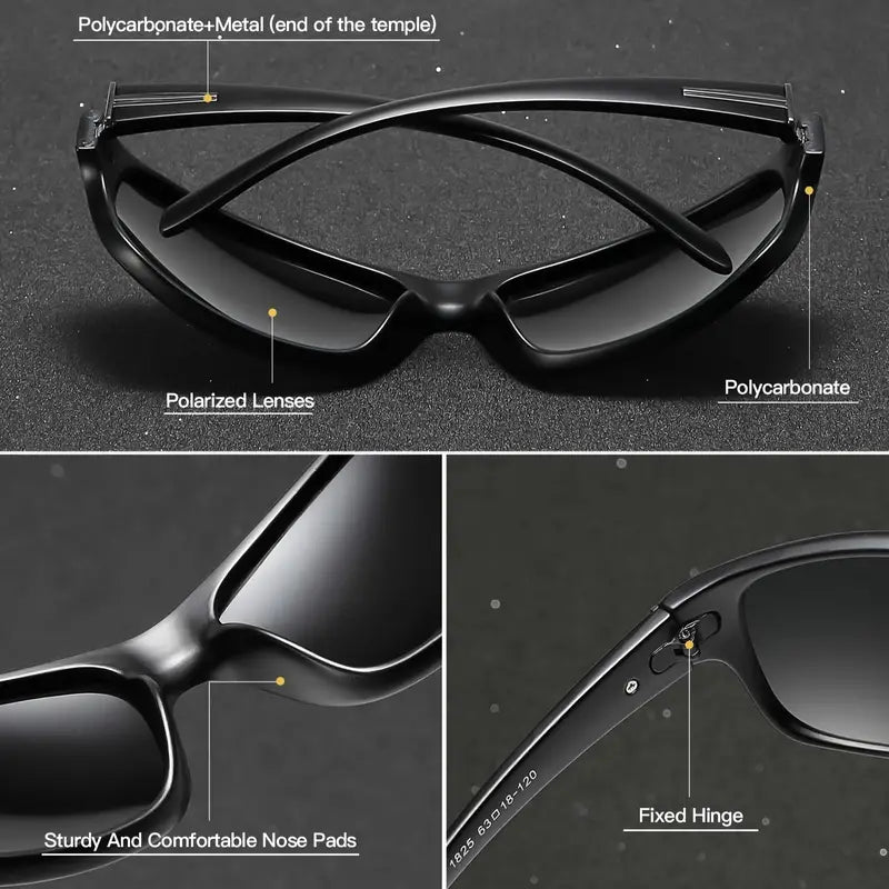 Gafas retro polarizadas cuadradas