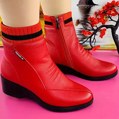 Botas de invierno con suela de goma (cuero genuino)
