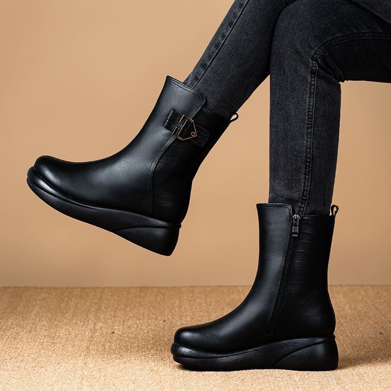 Botines de plataforma y tacón medio
