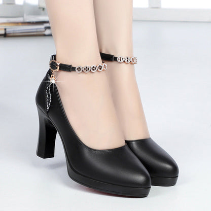 Tacones altos de piel suave para mujer