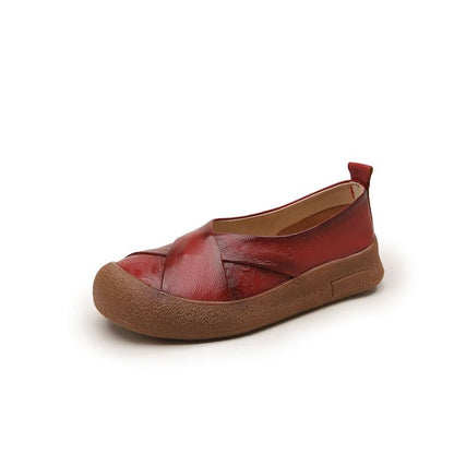 Zapato de Piel Cómodo Estilo Vintage Mujer