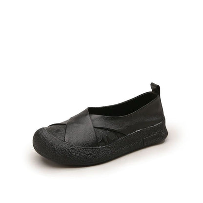 Zapato de Piel Cómodo Estilo Vintage Mujer