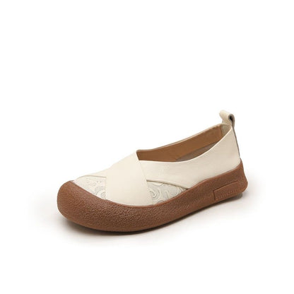 Zapato de Piel Cómodo Estilo Vintage Mujer