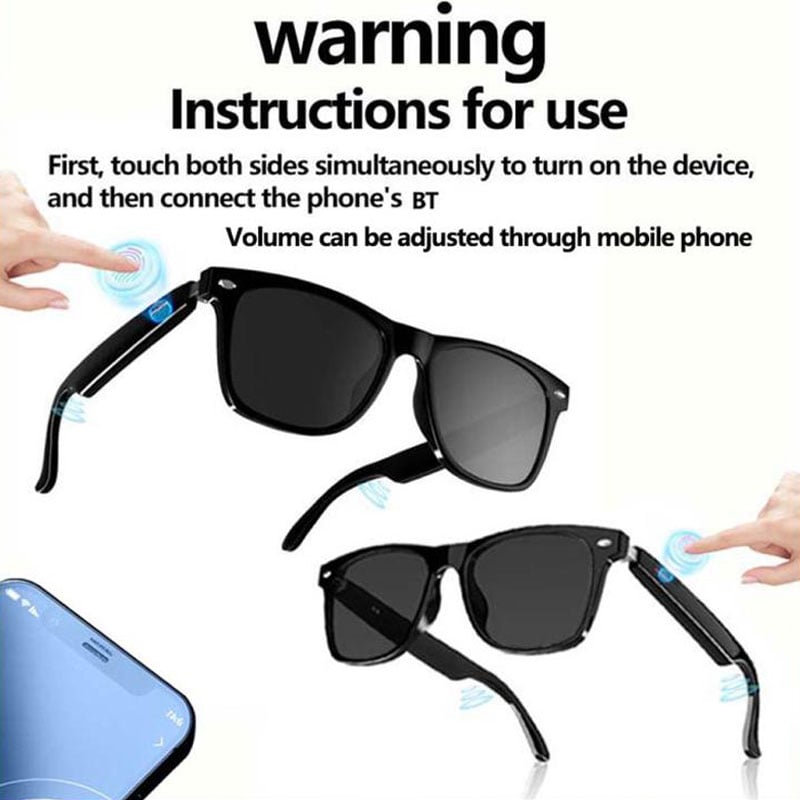 Gafas inteligentes con auriculares inalámbricos para escuchar música y hacer llamadas
