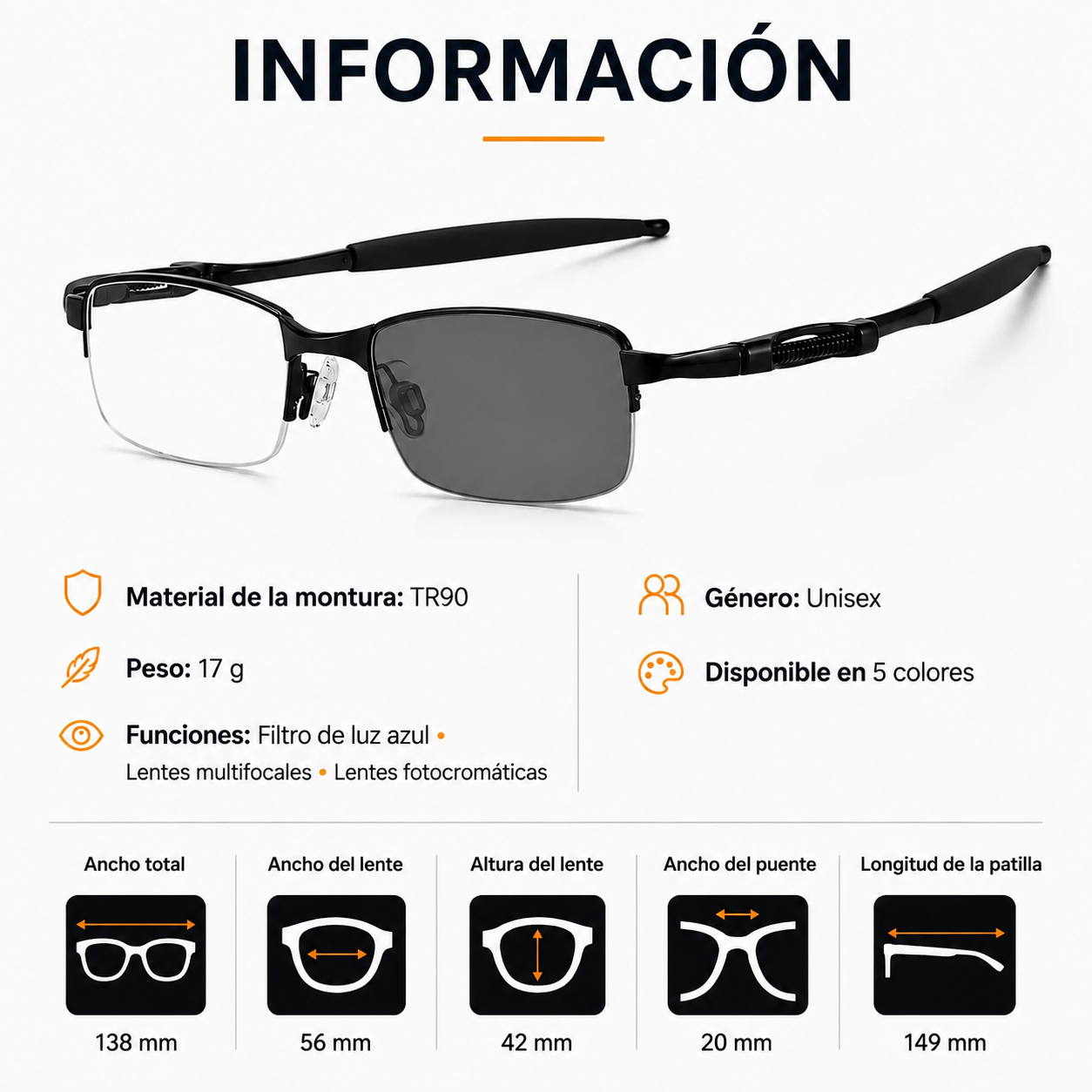 Lentes de Lectura Fotocromáticos Semimontura