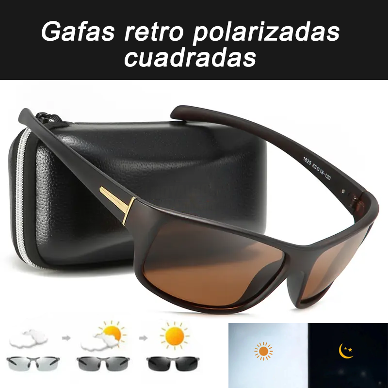 Gafas retro polarizadas cuadradas