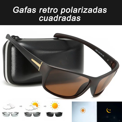 Gafas retro polarizadas cuadradas