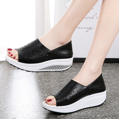 Sandalias con espalda de boca de pez