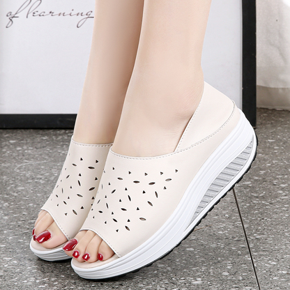Sandalias con espalda de boca de pez