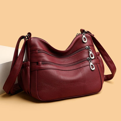 Bolso de piel sencillo a cuadros