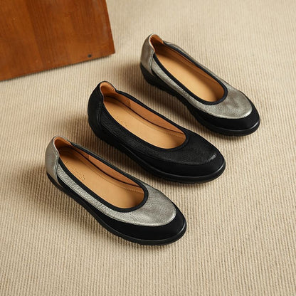 Zapatos casuales de mujer con suela suave y tacón bajo