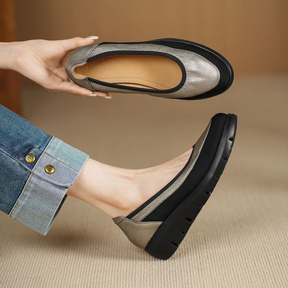Zapatos casuales de mujer con suela suave y tacón bajo