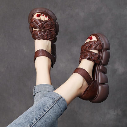 Sandalias de cuero genuino