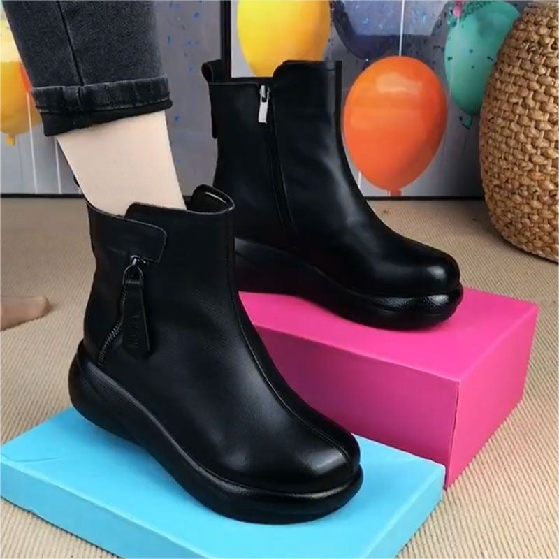 Botines Negros de Plataforma para Mujer