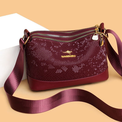 Bolso de piel brillante texturizada en dos tonos