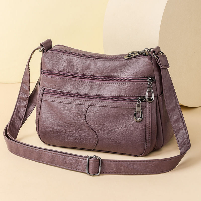 Bolso multicapa de piel suave