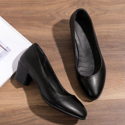 Zapatos de suela blanda y tacón grueso