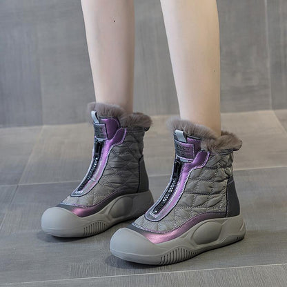 Botas de algodón para mujeres (gris púrpura)