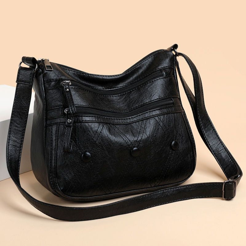 ModaEstila™ |  Bolso de piel suave con botones