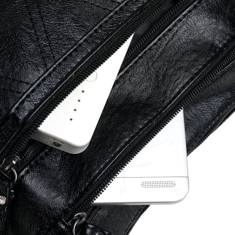 ModaEstila™ |  Bolso de piel suave con botones