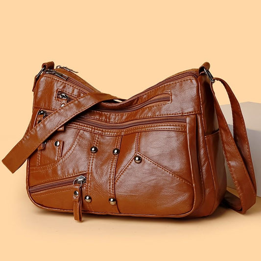 Bolso de piel con cuentas