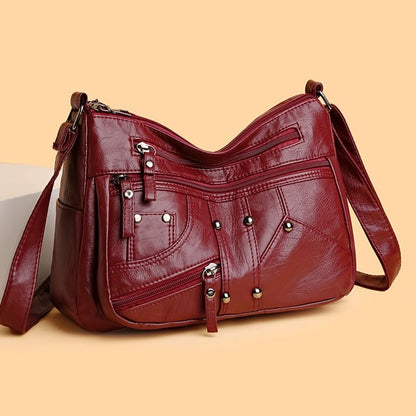 Bolso de piel con cuentas