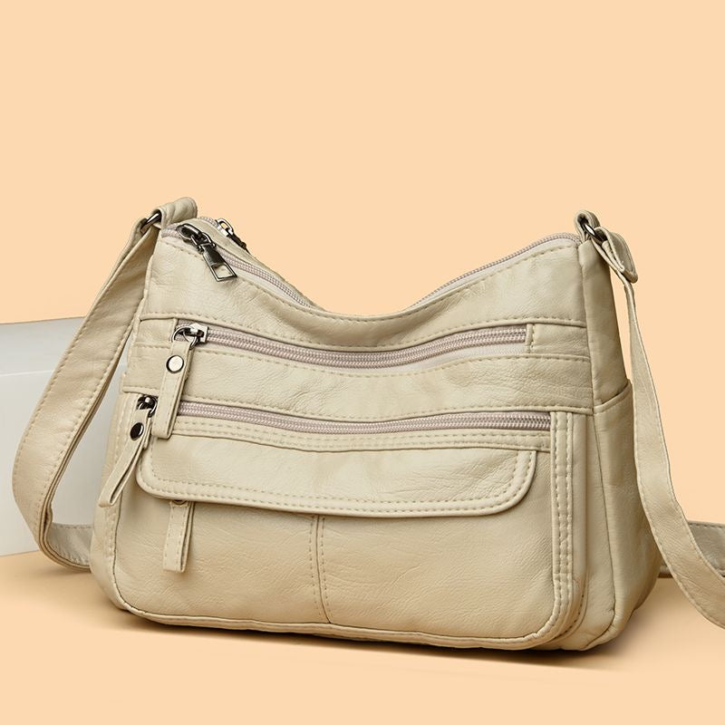 Bolso de piel lavada texturizada de gran capacidad