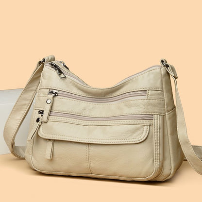 Bolso de piel lavada texturizada de gran capacidad