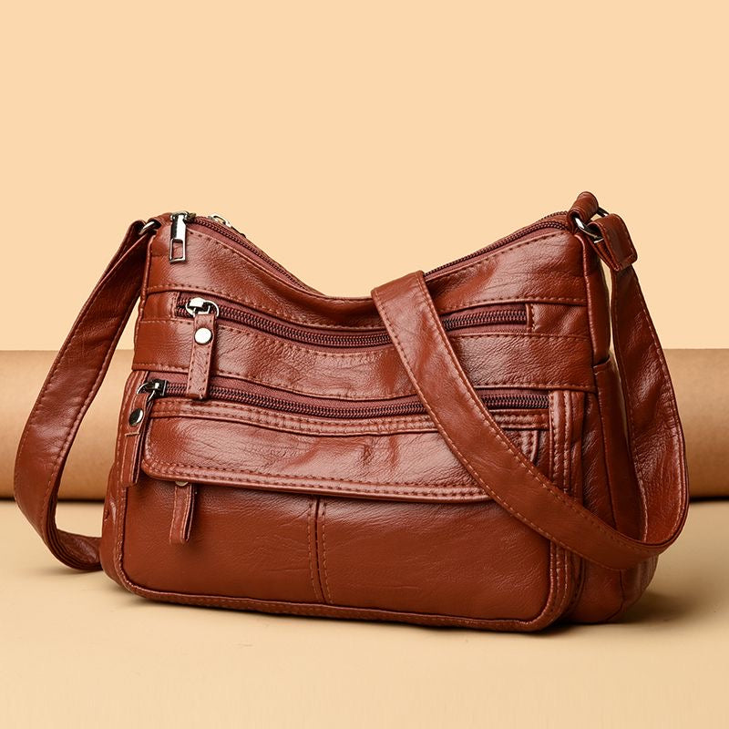 Bolso de piel lavada texturizada de gran capacidad