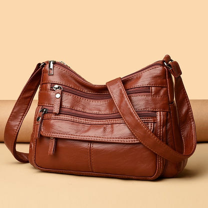 Bolso de piel lavada texturizada de gran capacidad