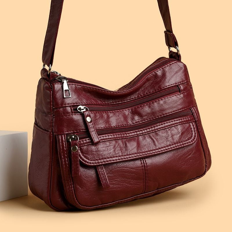 Bolso de piel lavada texturizada de gran capacidad