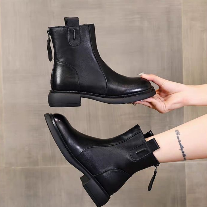 Botines cortos de tacón bajo para uso diario en otoño e invierno