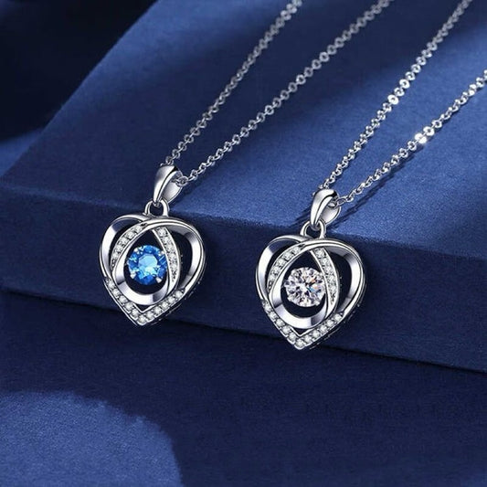 Colgante de corazón palpitante de lujo y luz