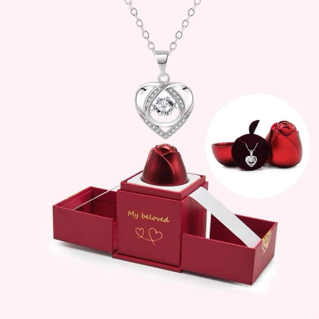 Colgante de corazón palpitante de lujo y luz